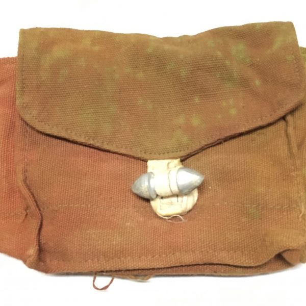 North Vietnamese Army Made Pouch Maroon with Aluminum Toggle Button