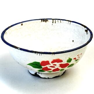 Chinese Korean War Rice and Soup Bowl with Flower