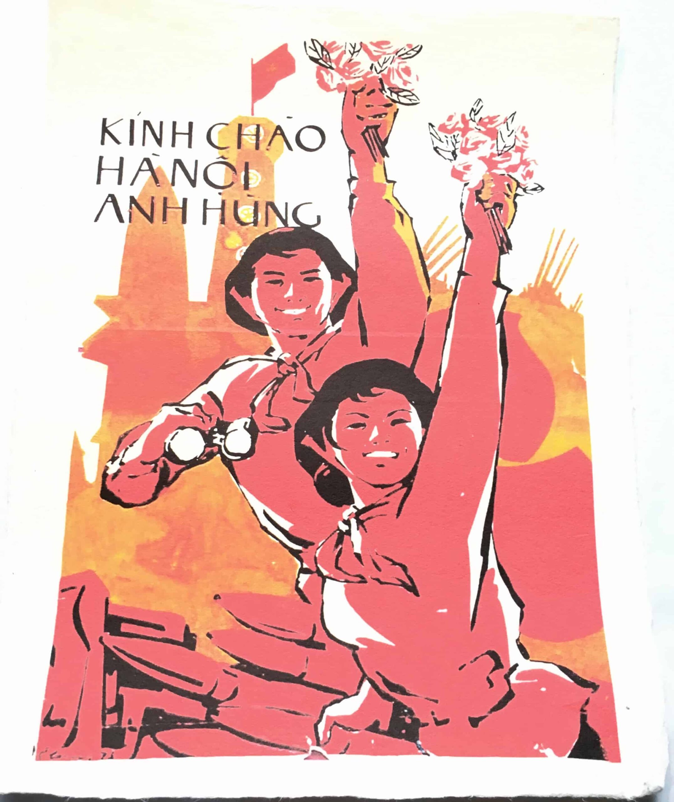 North Vietnamese Propaganda Poster 23mm Anti-Aircraft Crew