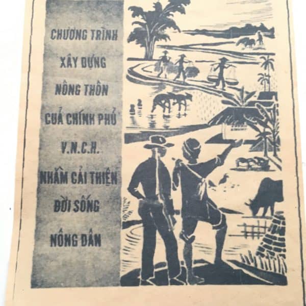 North Vietnamese Army Propaganda Poster Armed Farmers