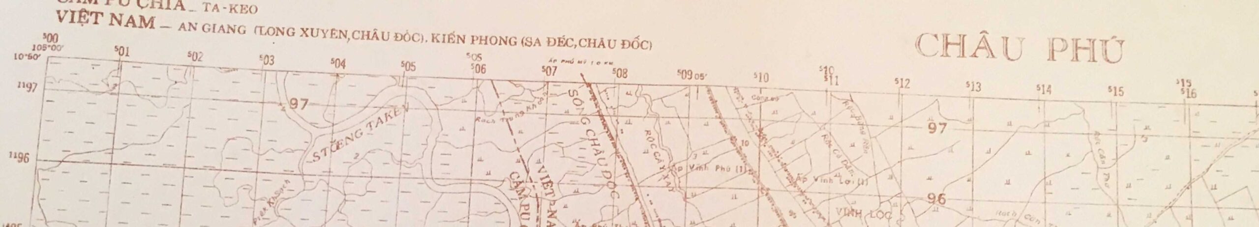 North Vietnamese Army Topographic Grid Map SECRET 1:50,000 CHAU PHU - Image 2
