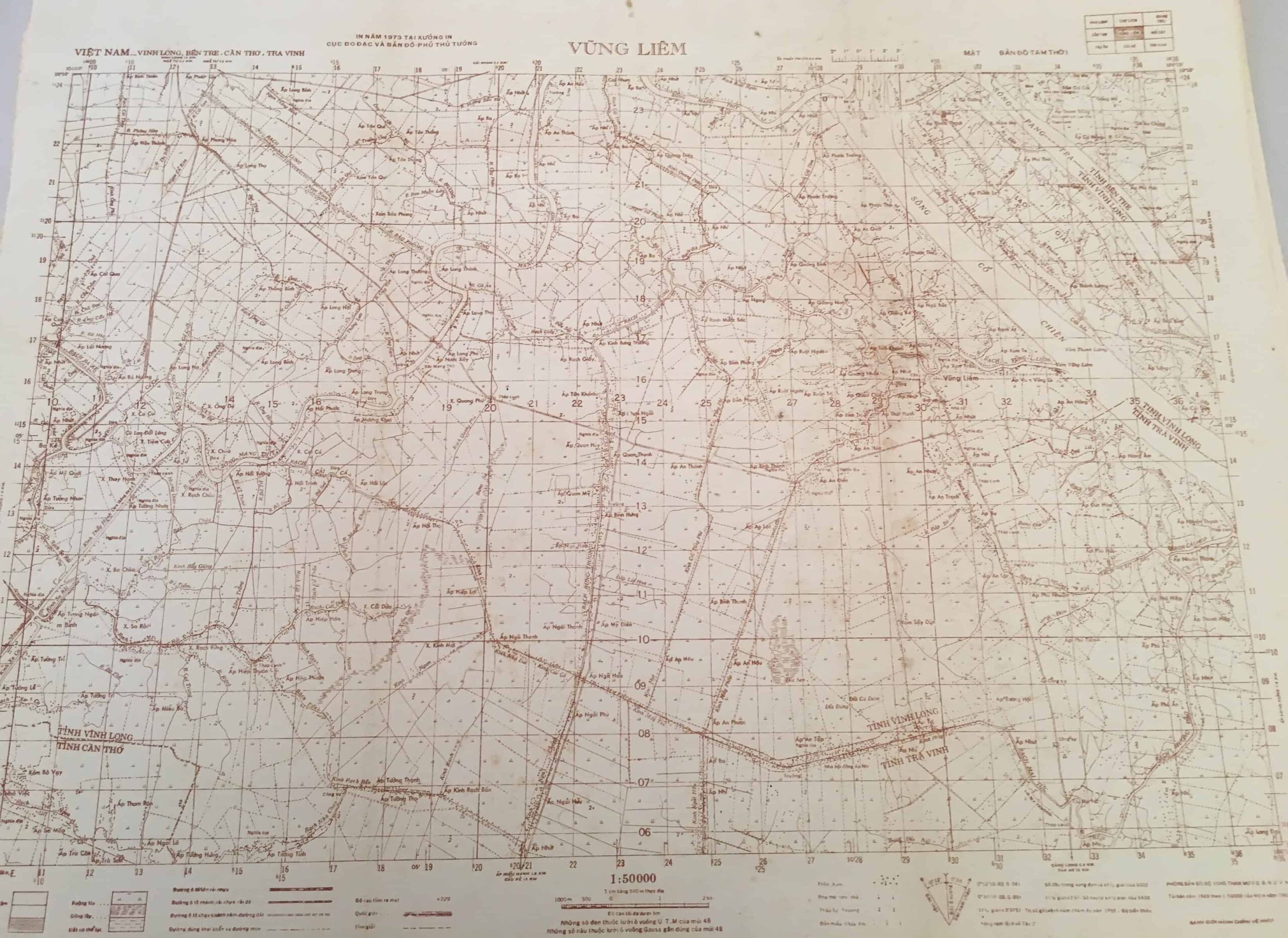 North Vietnamese Army Topographic Grid Map SECRET 1:50,000 VUNG LIEM