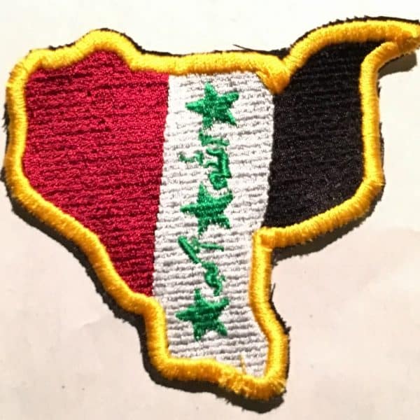 Iraqi Sadaam Fedayeen Flag Patch in the Shape of Iraq