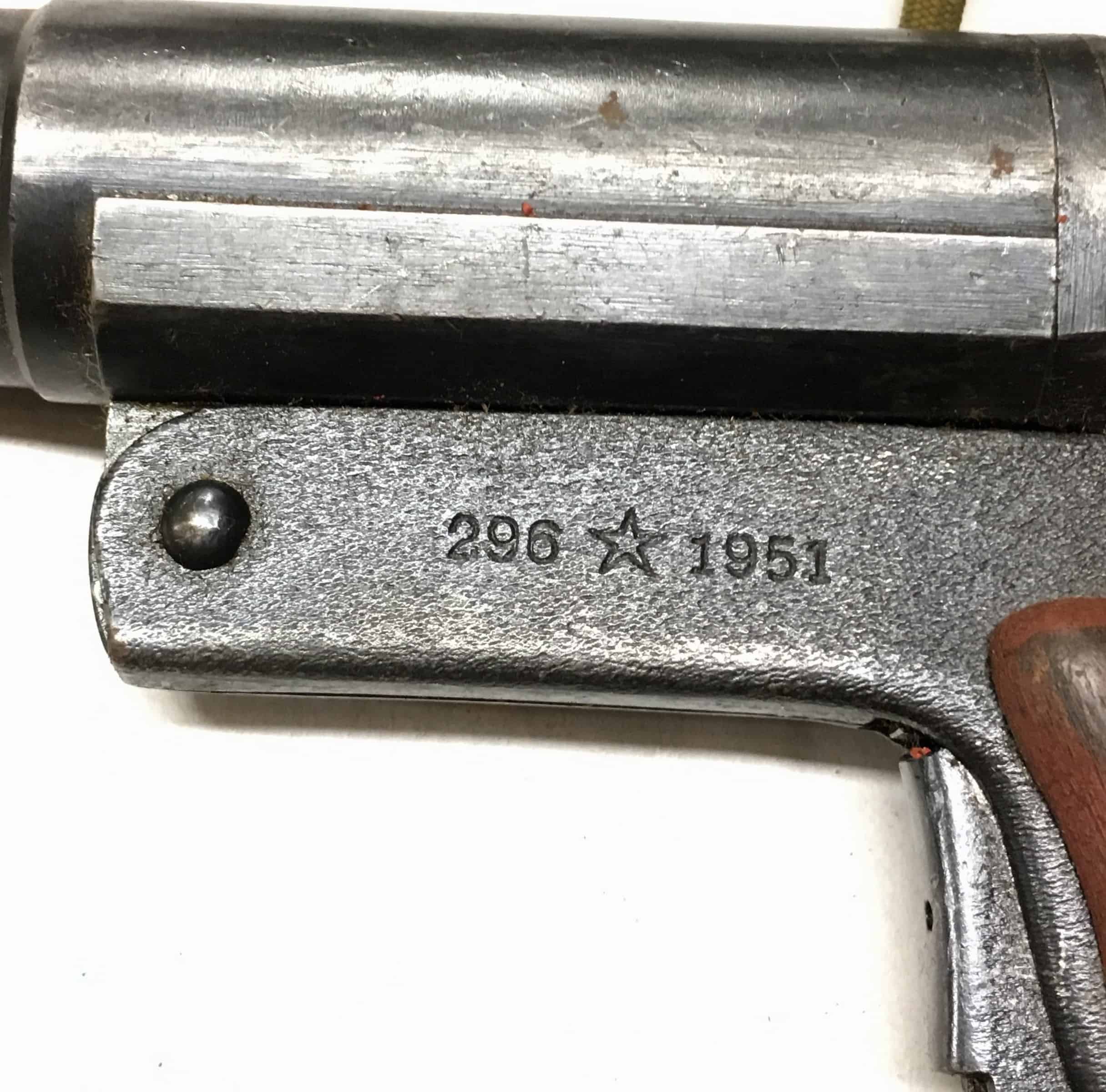 Chinese Korean War 26mm Flare Pistol 1951 with Issue Holster and Lanyard - Image 3