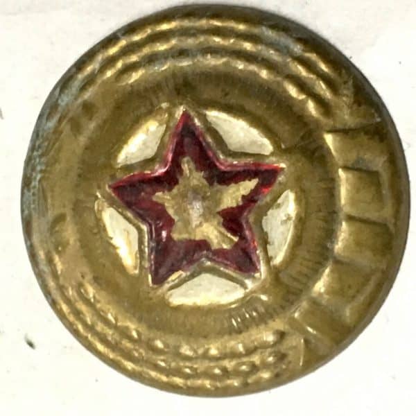 North Korean KPA Large Brass Prong Back Cap Badge