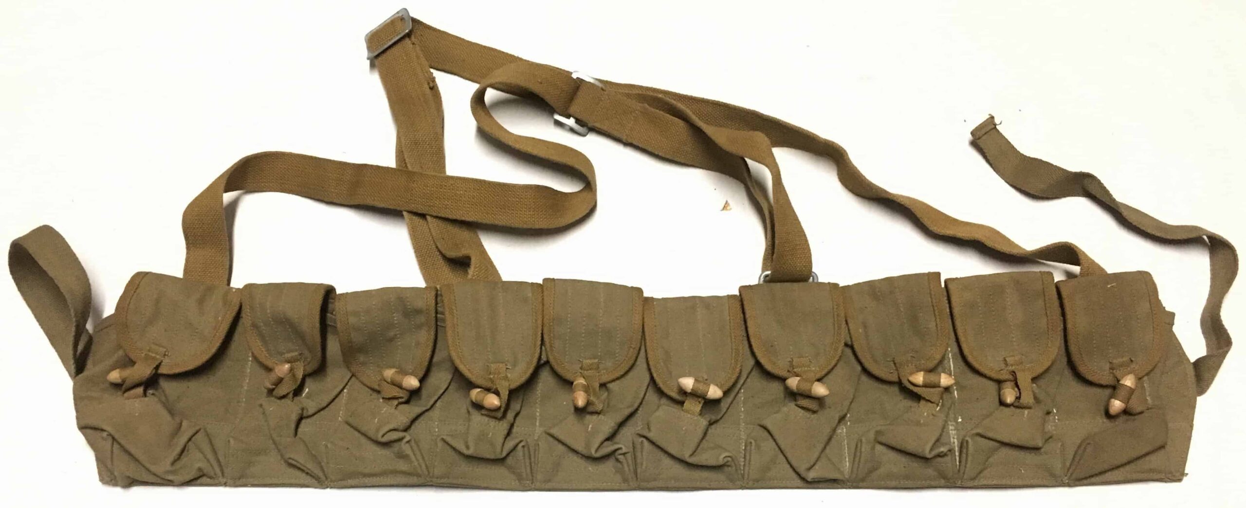 ChiCom North Vietnamese Army Viet Cong SKS Chestpouch Sterile Brown Back Khaki Front