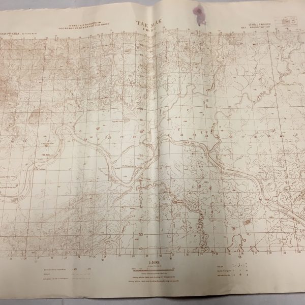 North Vietnamese Army Topographic Grid Map SECRET 1:50,000 TAK MAK Cambodia