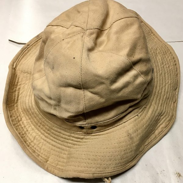 North Vietnamese Army Viet Cong Boonie Hat Wide Brim Khaki with Front Insignia Grommet