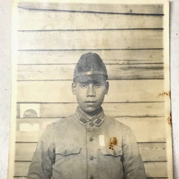Japanese Army WWII Photograph With Name Tape on Chest