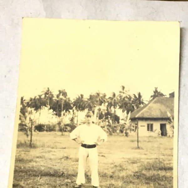 Japanese Army WWII Photograph Soldier with Palm Trees