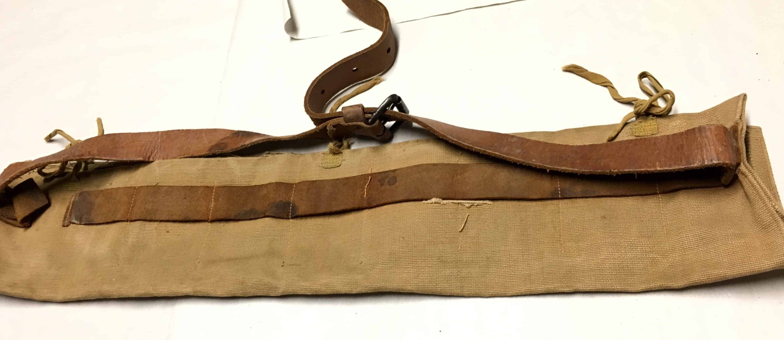 Chinese Korean War Bandoleer Canvas with Leather Strap