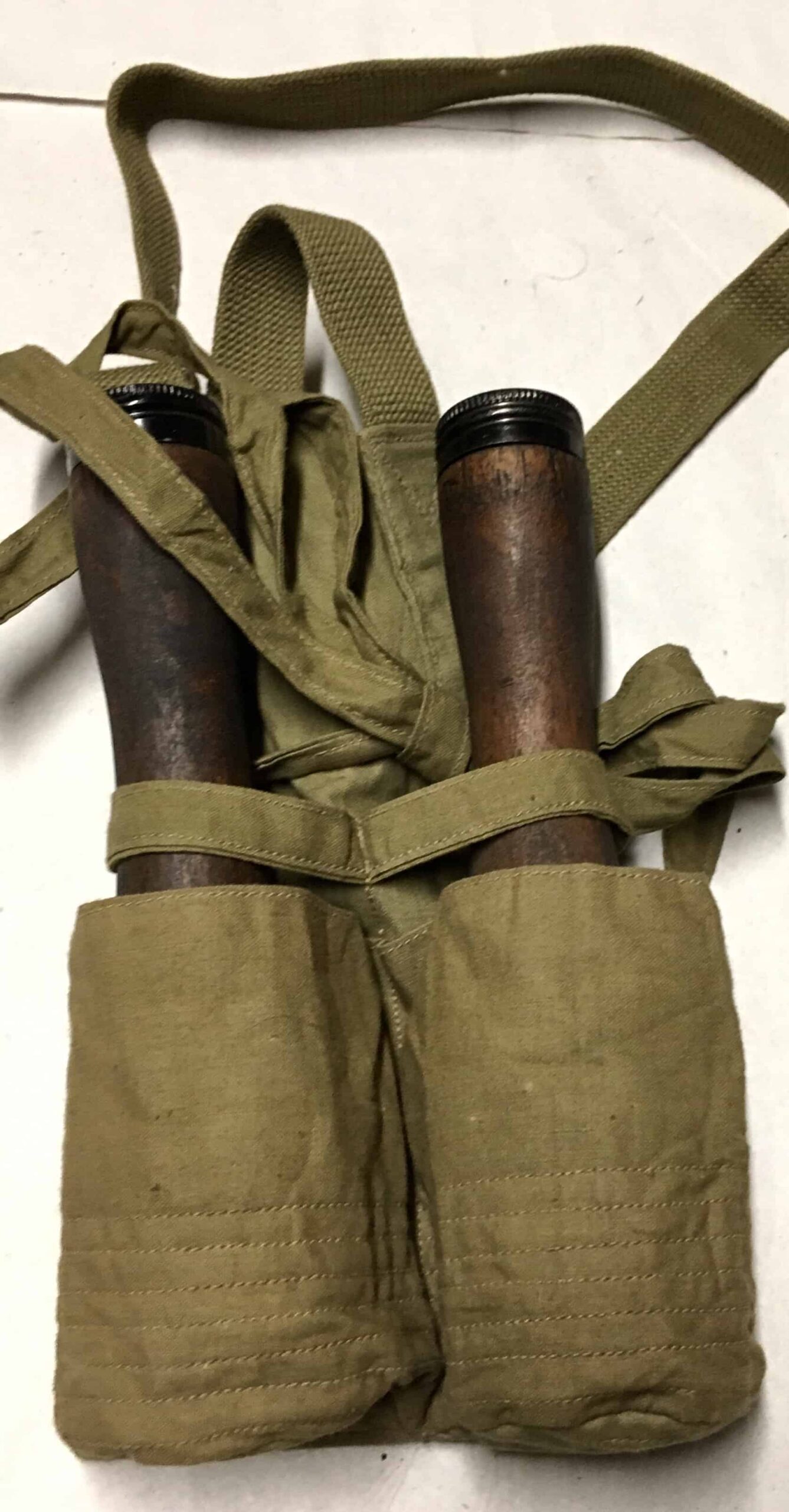 Chinese Korean War Viet Minh Stick Grenade Pouch with Grenades - Image 2