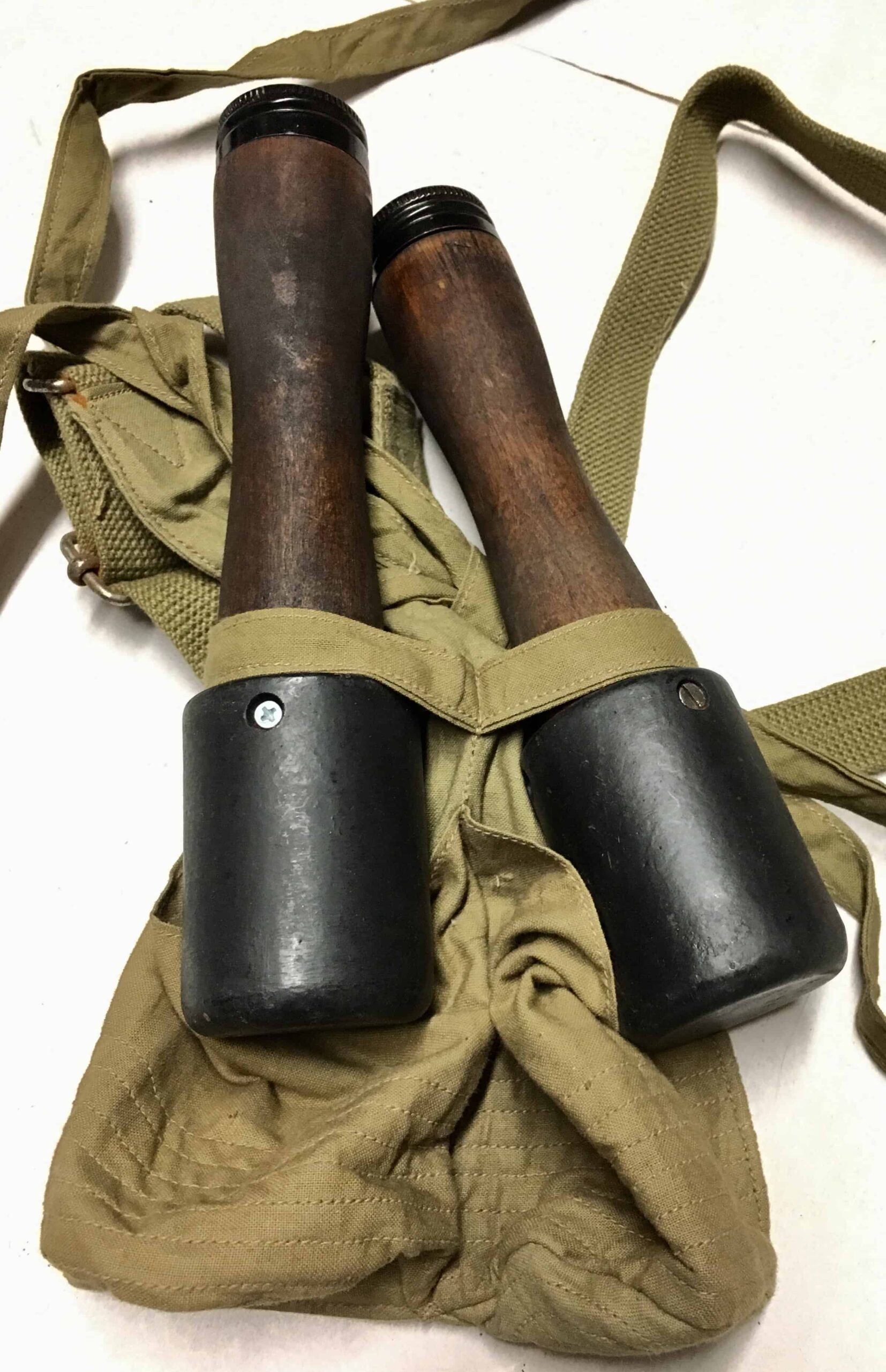 Chinese Korean War Viet Minh Stick Grenade Pouch with Grenades