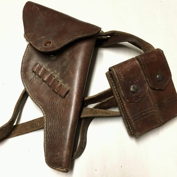 Chinese Korean War Holster with Shoulder Strap and Ammunition Pouch