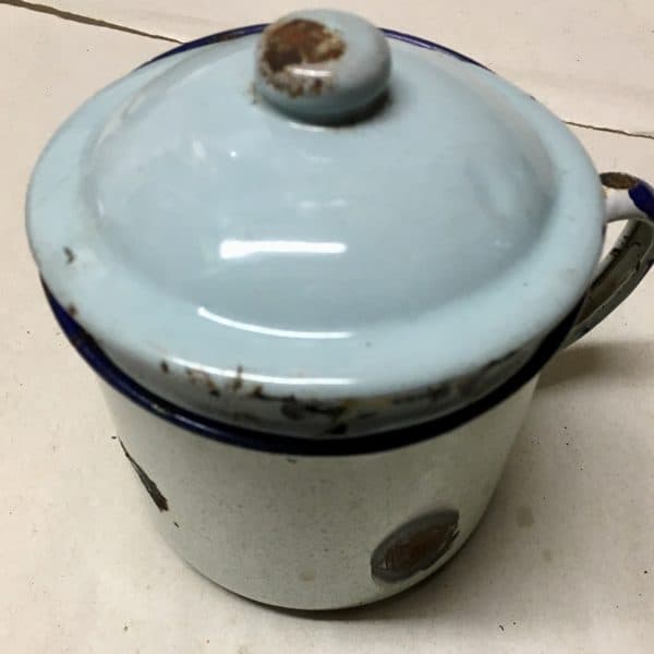 North Vietnamese Army Viet Cong Blue and White Mug with Lid