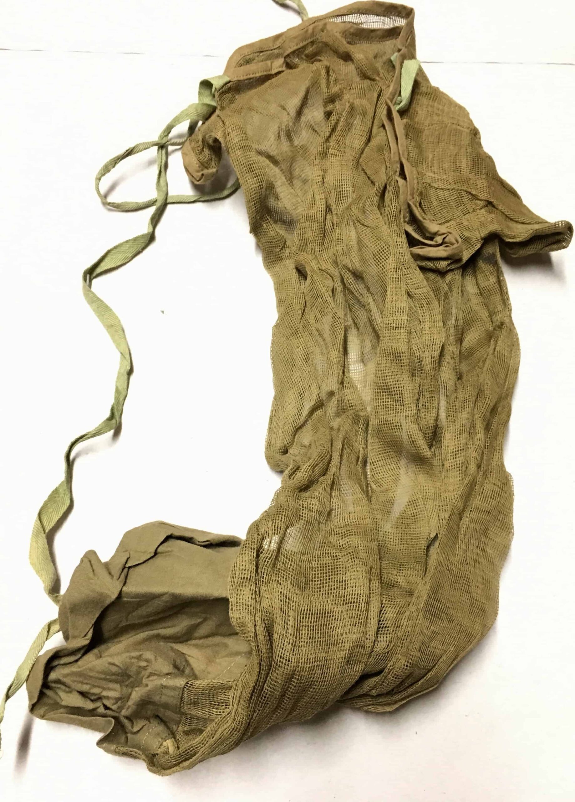 USMC WWII Khaki Mosquito Net Helmet Cover - Enemy Militaria