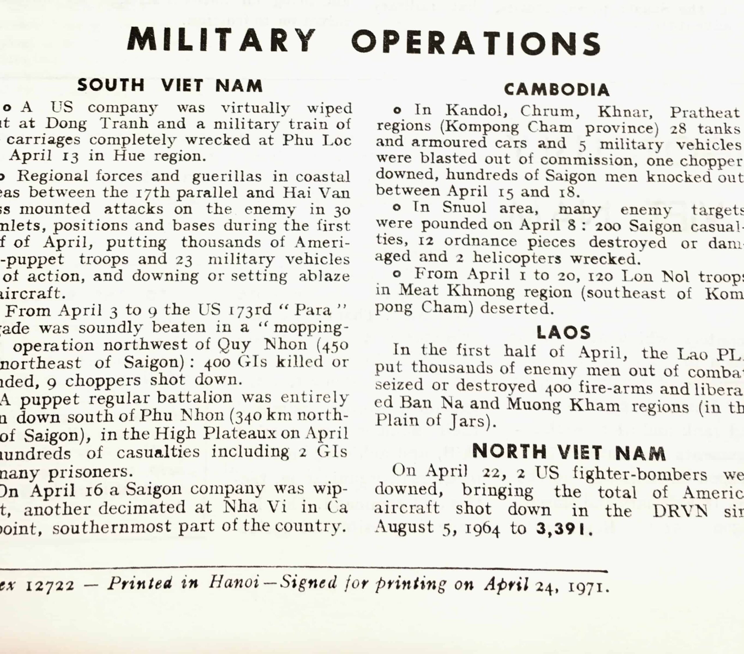 North Vietnamese Hanoi Propaganda Newspaper in English April 26, 1971 - Image 2