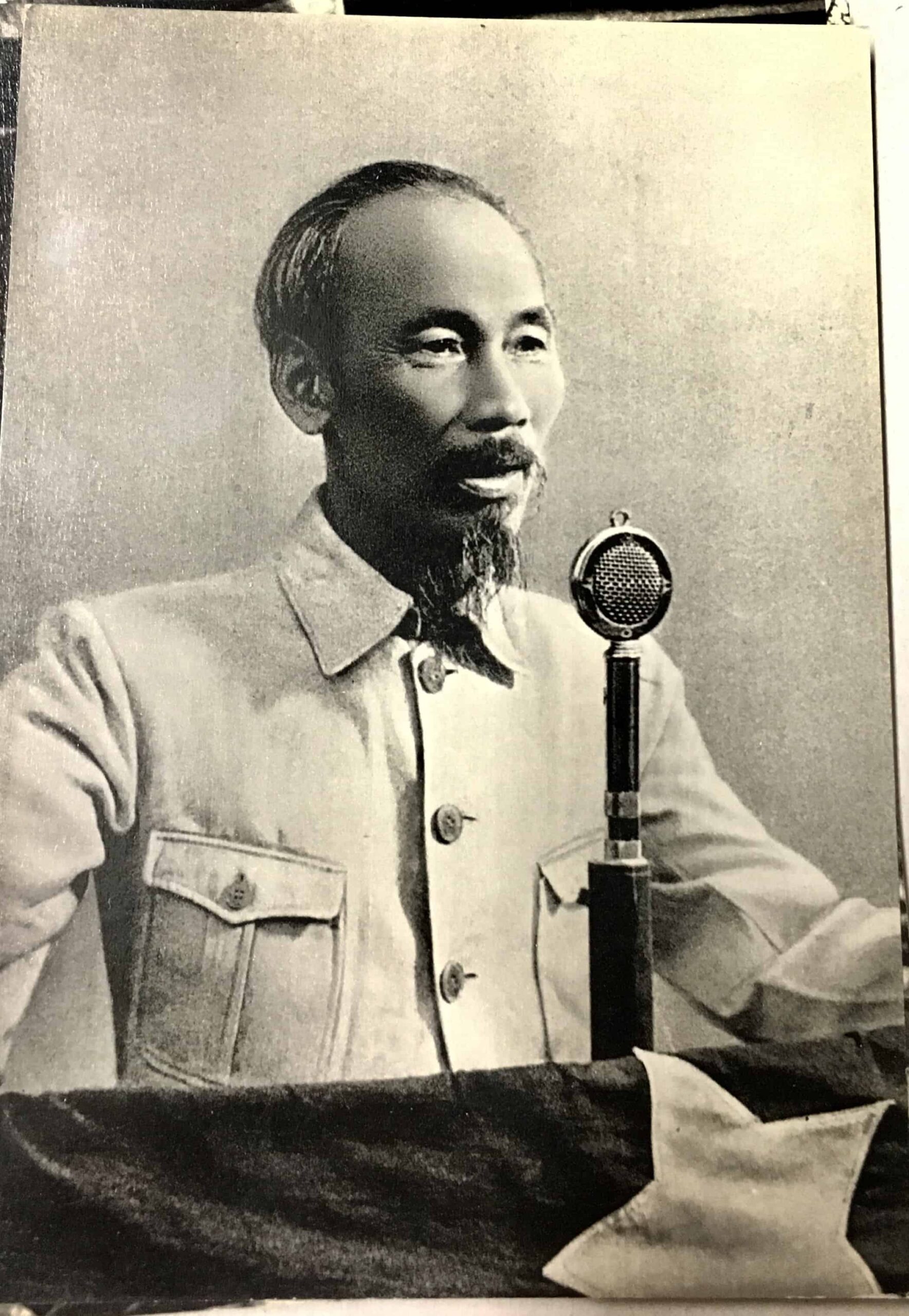 Postcard of Ho Chi Minh in Khaki Uniform