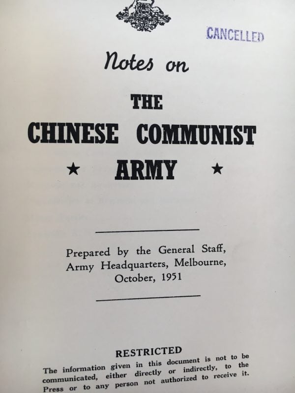 Korean War Intelligence Manual on the Chinese - Enemy Militaria