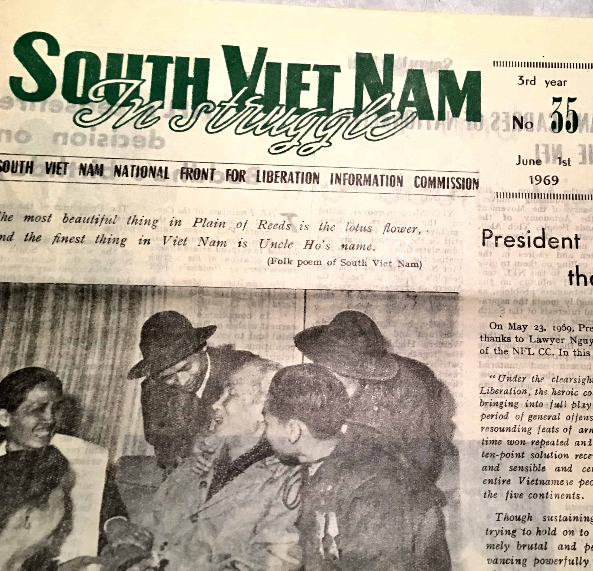 Viet Cong Hanoi Printed Propaganda Newspaper in English June 1, 1969