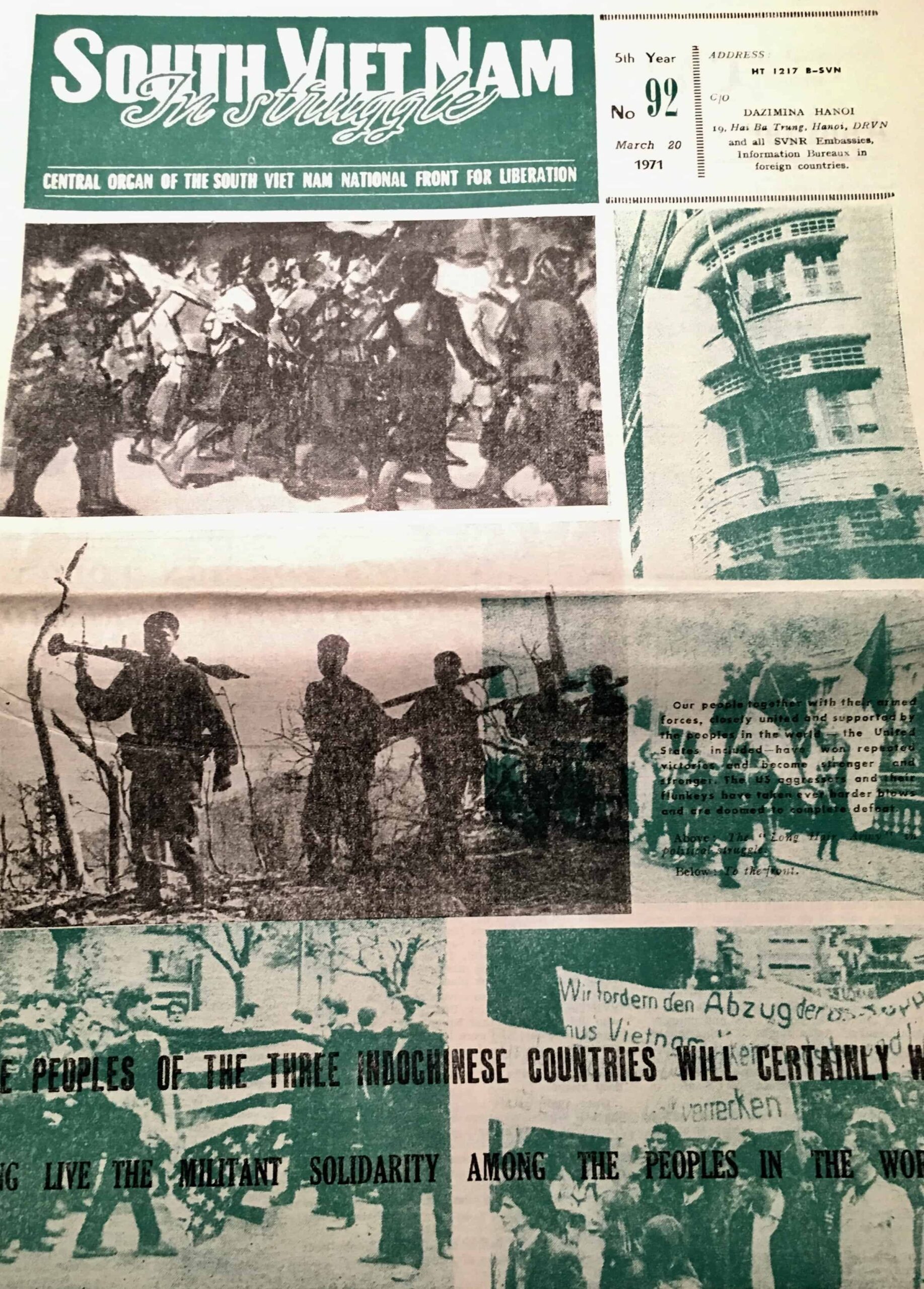 Viet Cong Hanoi Printed Propaganda Newspaper in English March 20, 1971