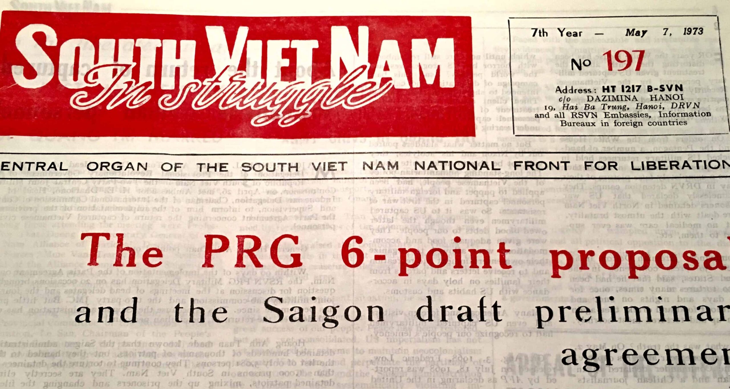Viet Cong Hanoi Printed Propaganda Newspaper in English May 7, 1973 - Image 2
