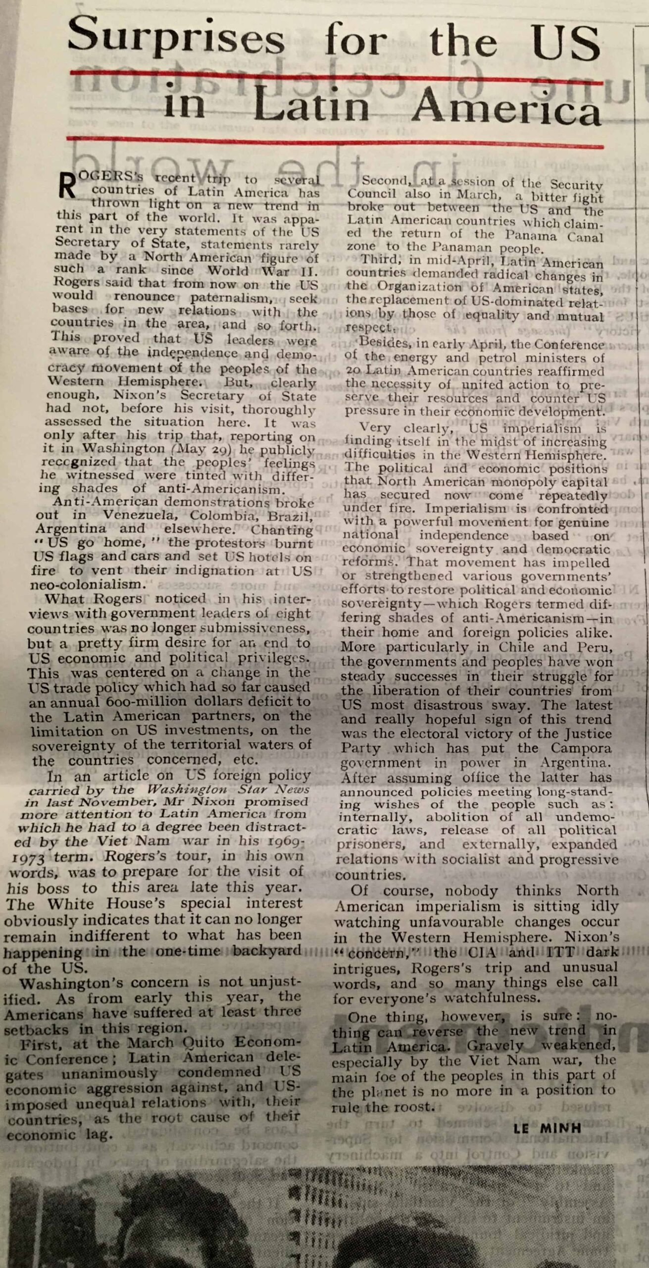 Viet Cong Hanoi Printed Propaganda Newspaper in English June 18, 1973 - Image 2