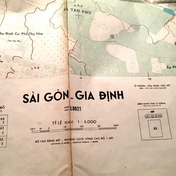 Vietnamese Topographic Grid Map 1:5,000 Saigon
