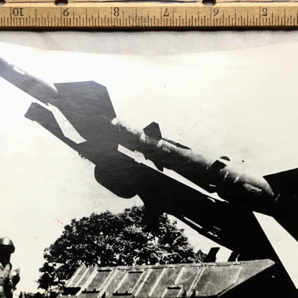 North Vietnamese Army Viet Cong Propaganda Photo of SAM Missle with Writing on Back