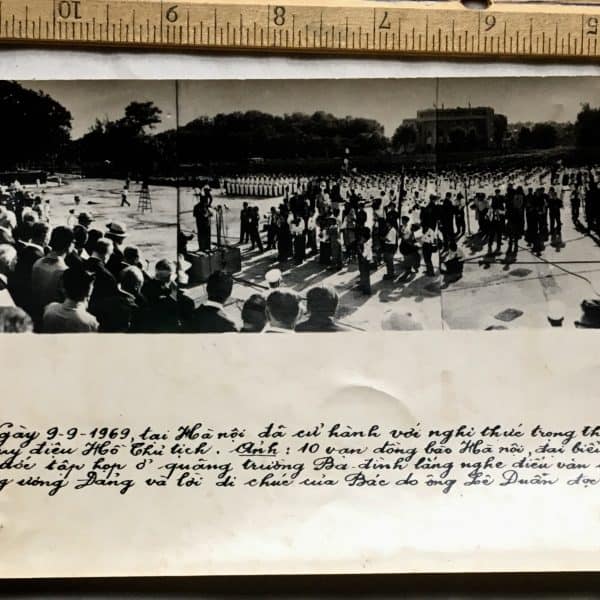 North Vietnamese Army Viet Cong Propaganda Photo of Parade Hanoi For Ho Chi Minh's Death 1969