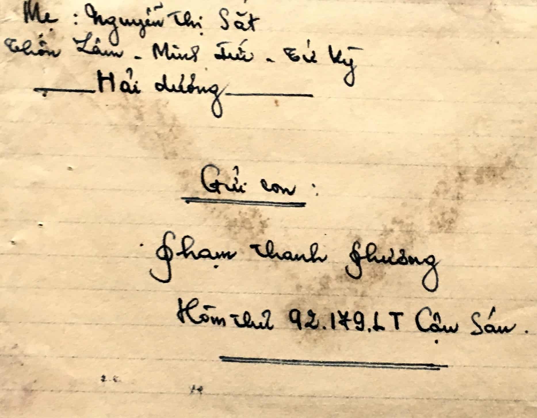 North Vietnamese Army Envelope HT 92.179
