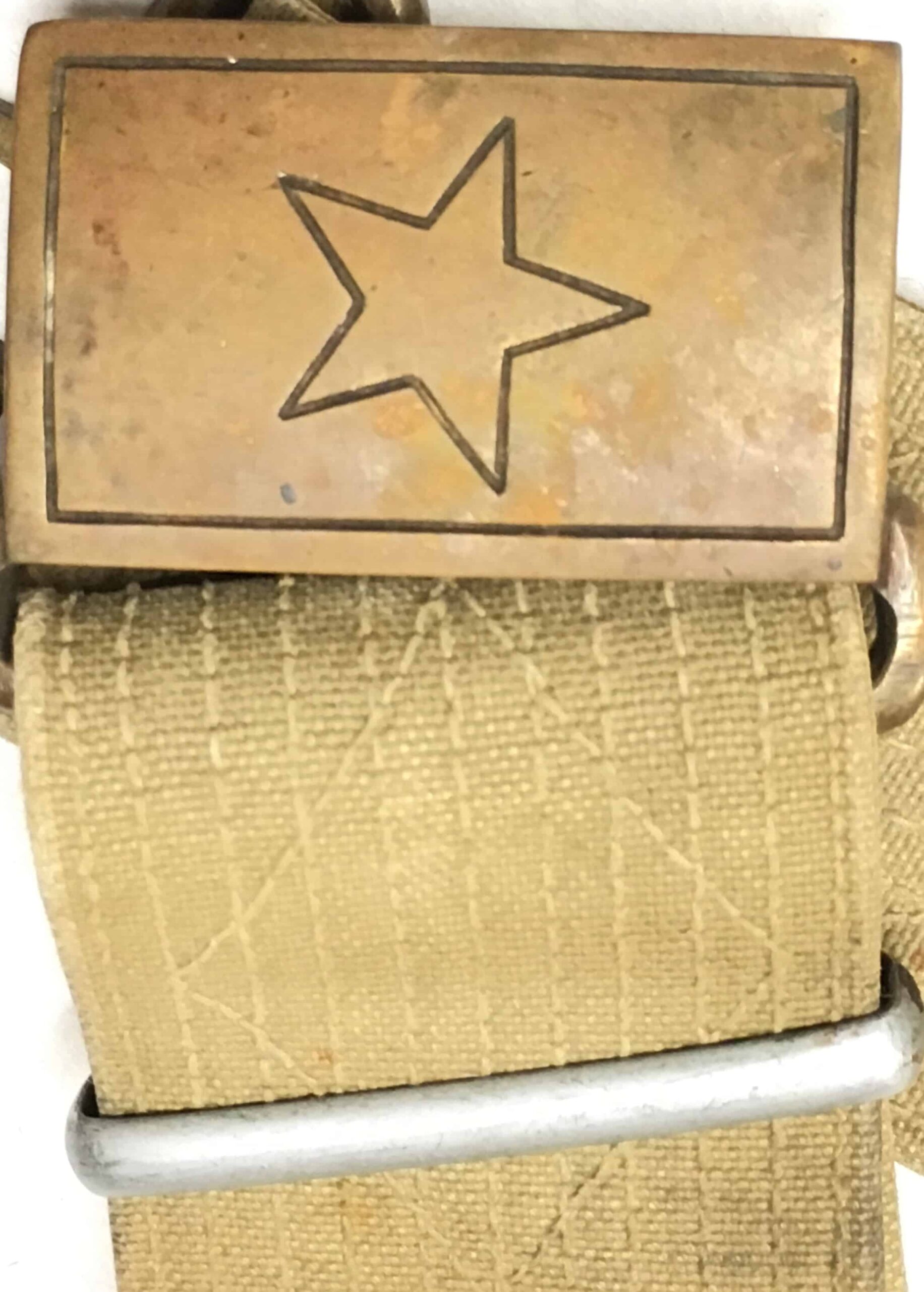 North Vietnamese Army Early Web Belt and Cast Brass Buckle - Image 2