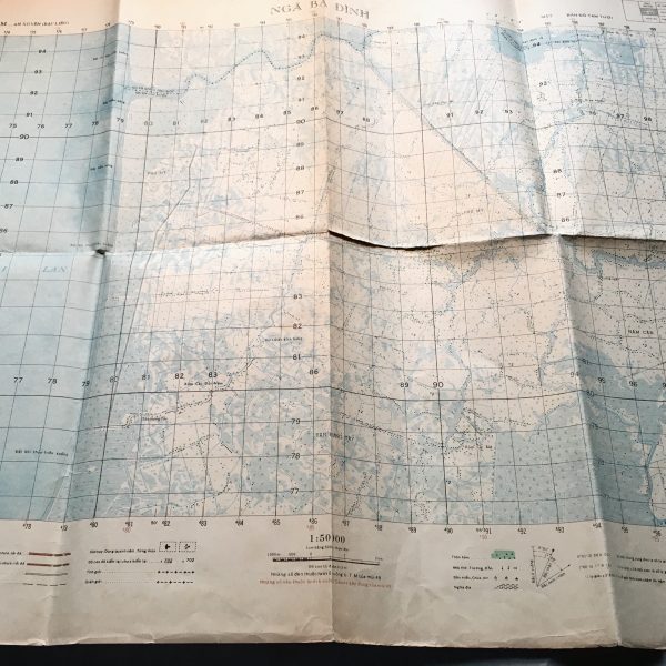 North Vietnamese Army Topographic Grid Map SECRET 1:50,000 NGA BA DINH An Xuyen Province 1960