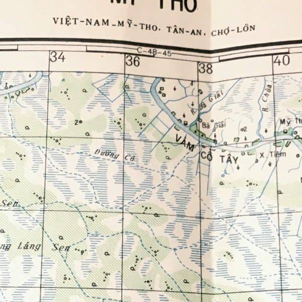 North Vietnamese Army Topographic Grid Map SECRET 1:100,000 MY THO SW of Saigon