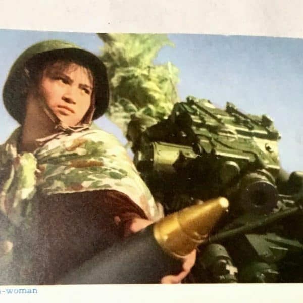 North Vietnamese Army Propaganda Card - Antiaircraft Gun