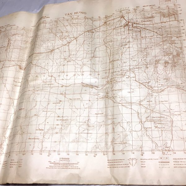 North Vietnamese Army Topographic Grid Map SECRET 1:50,000 Tam Hung Tay Ninh Cambodia