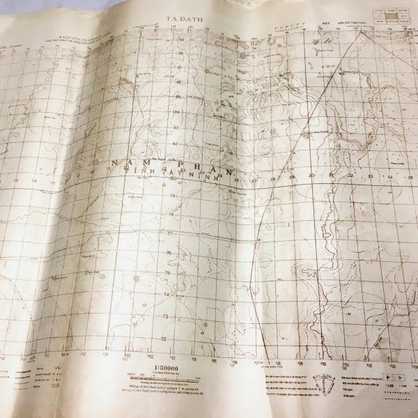 North Vietnamese Army Topographic Grid Map SECRET 1:50,000 Ta Dath Tay Ninh