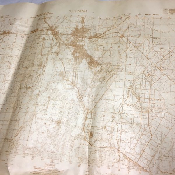 North Vietnamese Army Topographic Grid Map SECRET 1:50,000 Tay Ninh City - Cambodia