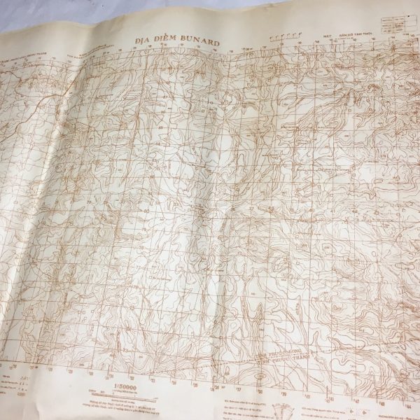 North Vietnamese Army Topographic Grid Map SECRET 1:50,000 Dia Diem Bunard Phuoc Long