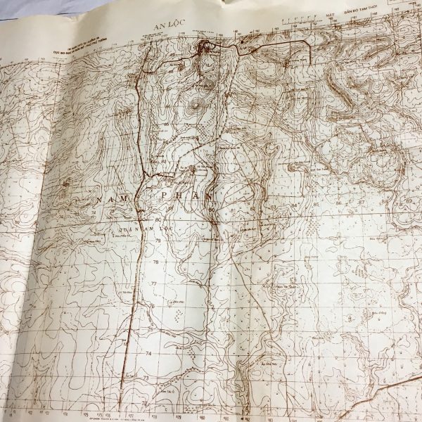 North Vietnamese Army Topographic Grid Map SECRET 1:50,000 An Loc Binh Long
