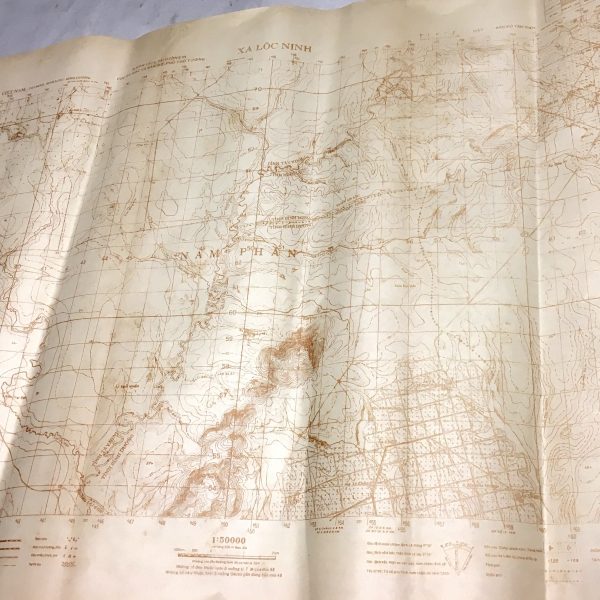 North Vietnamese Army Topographic Grid Map SECRET 1:50,000 XA LOC NINH Tay Ninh Binh Long Binh Duong