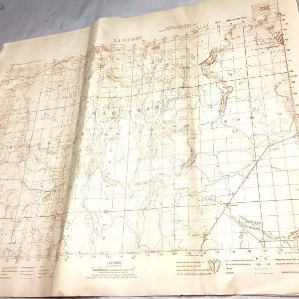 North Vietnamese Army Topographic Grid Map SECRET 1:50,000 XA VO DAT Long Khanh Binh Tuy