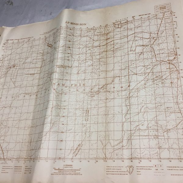 North Vietnamese Army Topographic Grid Map SECRET 1:50,000 AP BINH SON Bien Hoa Long Khanh Phuoc Tuy
