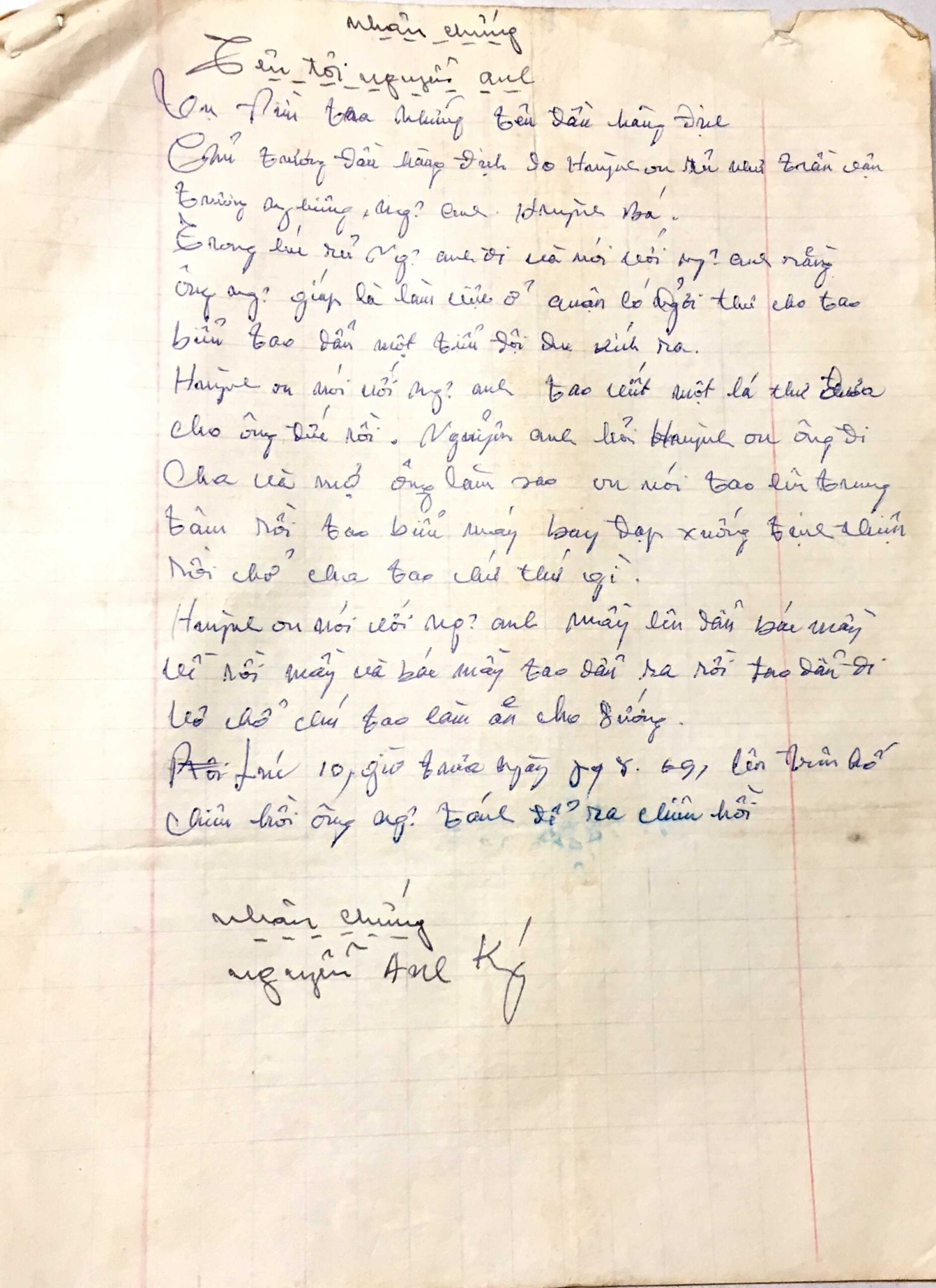 Viet Cong Commanders Handwritten Situation Report 1969