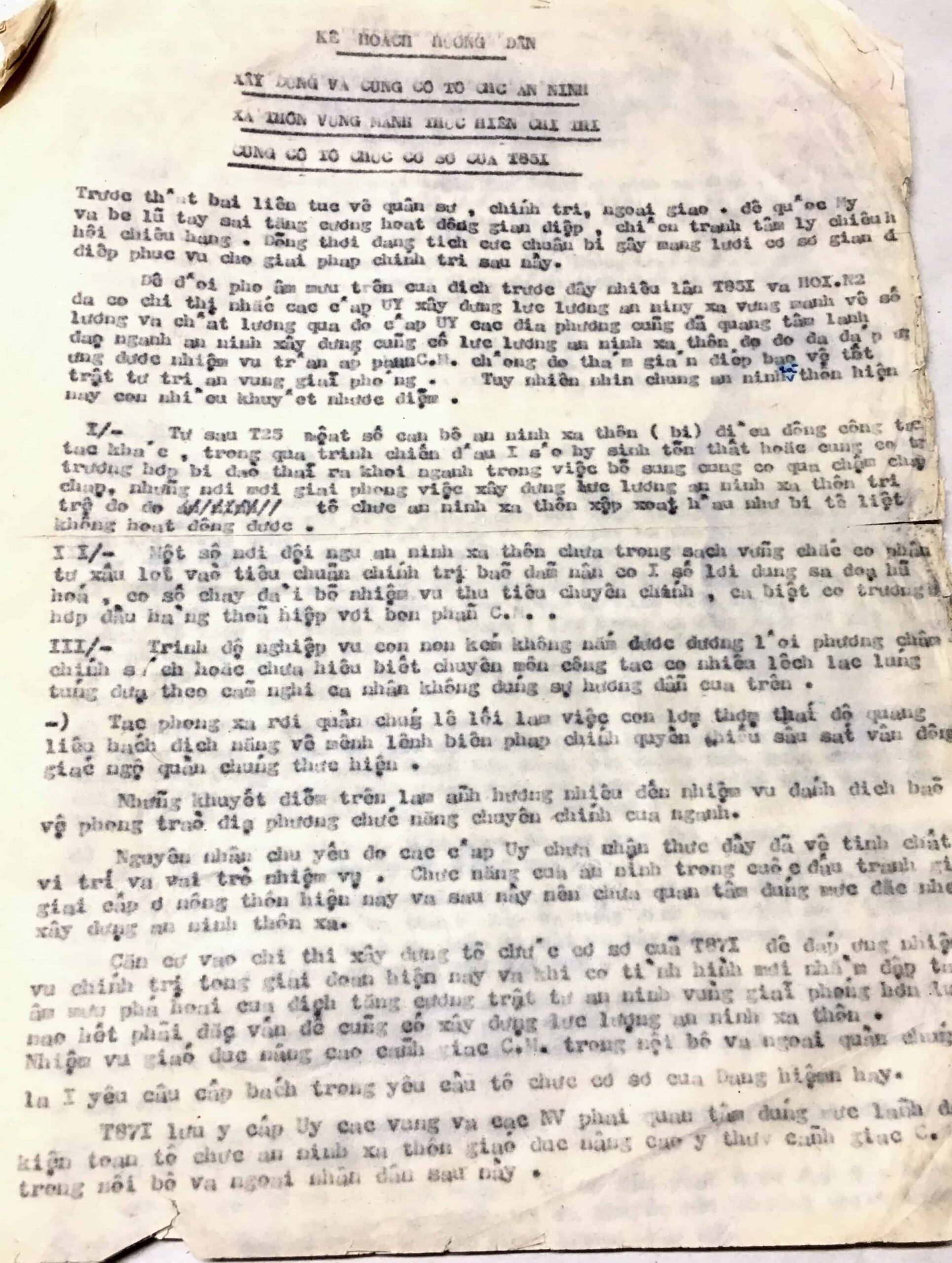 Viet Cong Commanders Typewritten Report 4 Pages