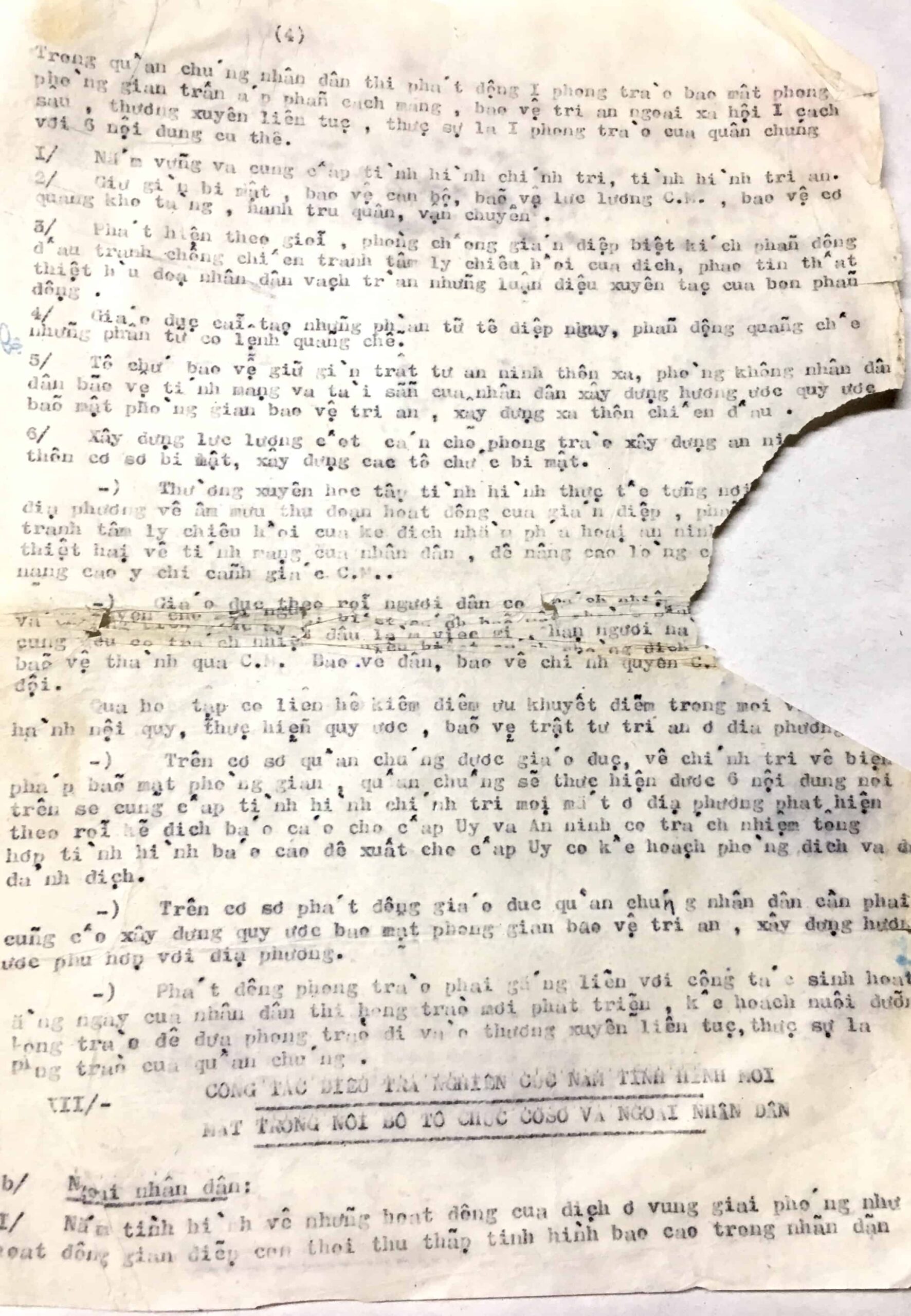 Viet Cong Commanders Typewritten Report 4 Pages - Image 3