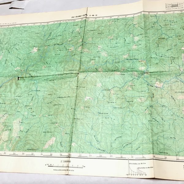 North Vietnamese Army Topographic Grid Map SECRET 1:100,000 GU RANG DUNG Lam Dong Province 1967