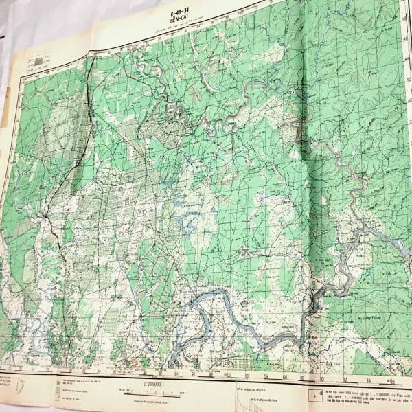 North Vietnamese Army Topographic Grid Map SECRET 1:100,000 CAO LANH West of My Tho