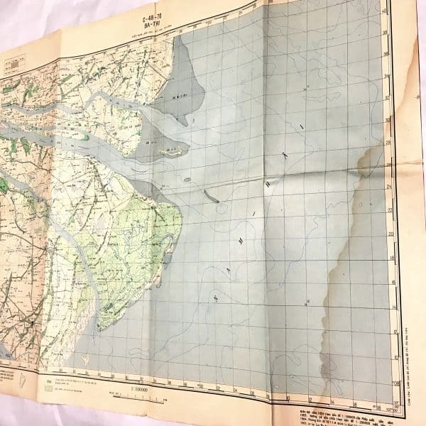 North Vietnamese Army Topographic Grid Map SECRET 1:100,000 BA TRI Mouth of the Mekong