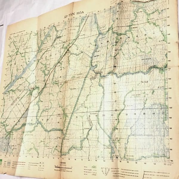 North Vietnamese Army Topographic Grid Map SECRET 1:50,000 AP TAN HOA An Xuyen Province 1965